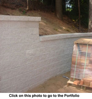 This retaining wall is properly structured so that it will hold back the earth behind it for years to come